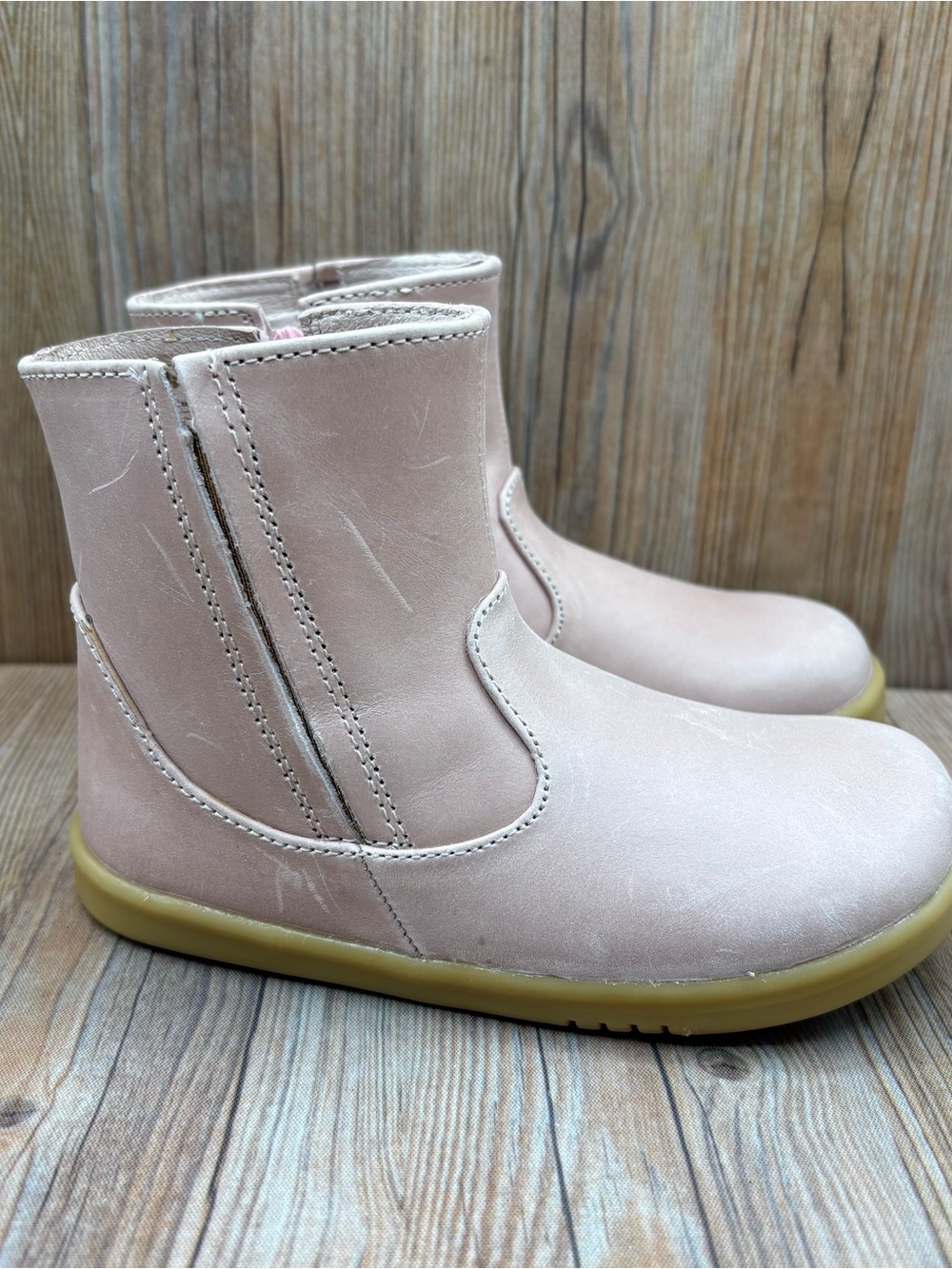 Bobux I-Walk Toddlers Leather Side Zip Boots Pink EU 25